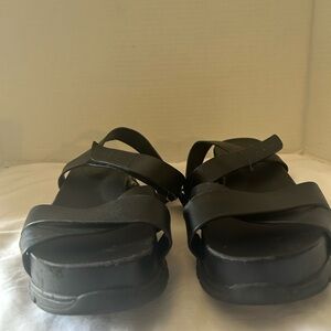 Cole Haan Black Platform Sandals Chunky Sole Ankle Strap